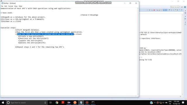 Rest API demo using Springboot Mongodb and Postman смотреть онлайн
