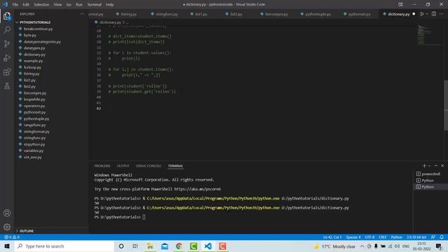 Dictionary in Python | update, pop, popitem functions of dictionary. смотреть онлайн