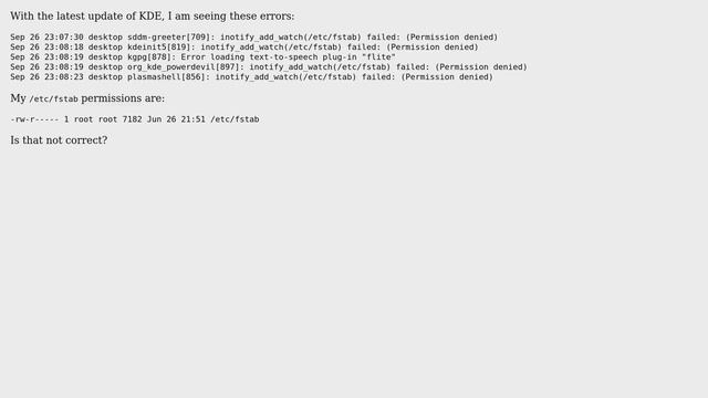 inotify_add_watch(/etc/fstab) failed: (Permission denied) смотреть онлайн