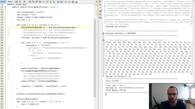 Longest Common Prefix - Evaluate Runtime With System nanoTime - Java смотреть онлайн
