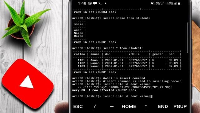#Term2exam Dml Command of Sql- select ,insert,delete,update practical implementation by Aashif khan смотреть онлайн