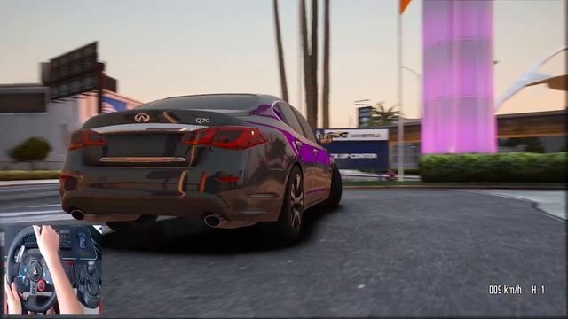 Infiniti Q70 - Realistic Driving GTA 5 - Steering Wheel + Shifter Logitech G29 смотреть онлайн