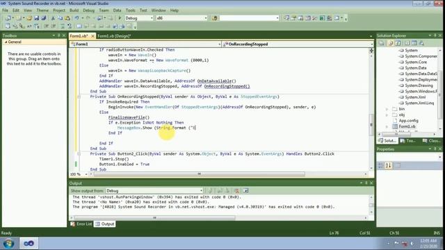 How to record system sound using NAudio dll in VB.Net смотреть онлайн