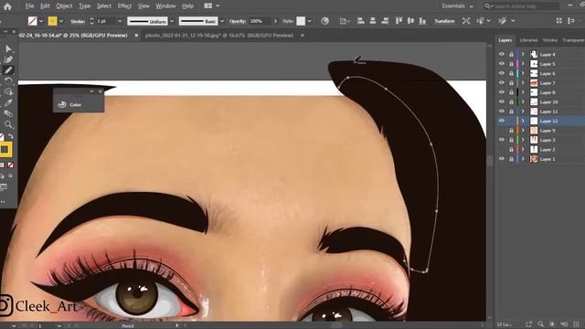 how to make vector portrait in illustrator | Vector Art смотреть онлайн