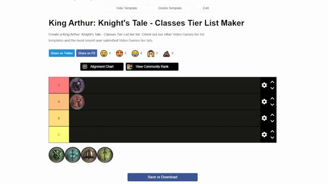 King Arthur: Knight's Tale - Class Tier List