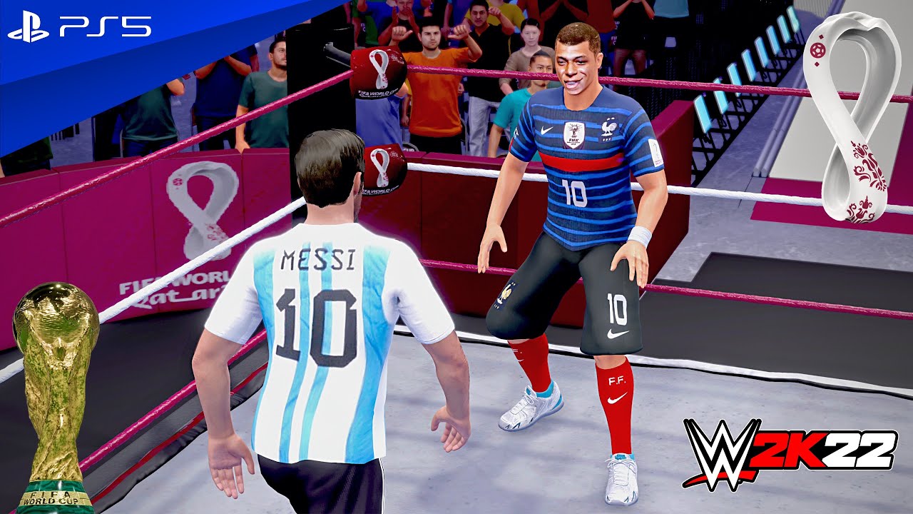 WWE 2K22 - Kylian Mbappe Vs Lionel Messi