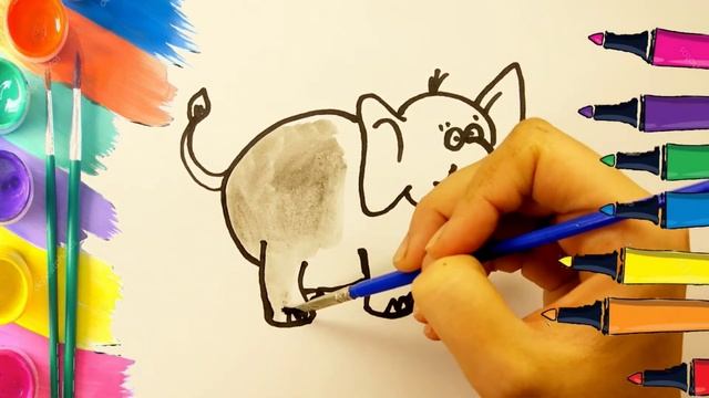How to draw an elephant easy 4 kids / Как просто нарисовать слона. Рисунок слона смотреть онлайн