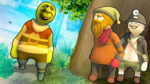 ШРЕК ИЩЕТ НАС! СПРЯТАЛИСЬ В ОЧЕНЬ ОПАСНОЙ НЫЧКЕ! УГАРНЫЕ ПЛАСТИЛИНОВЫЕ ПРЯТКИ В HUMAN FALL FLAT