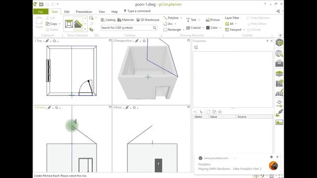 Floor, Ceiling and Roof in pCon planner || tutorial part-3 || architechnology смотреть онлайн