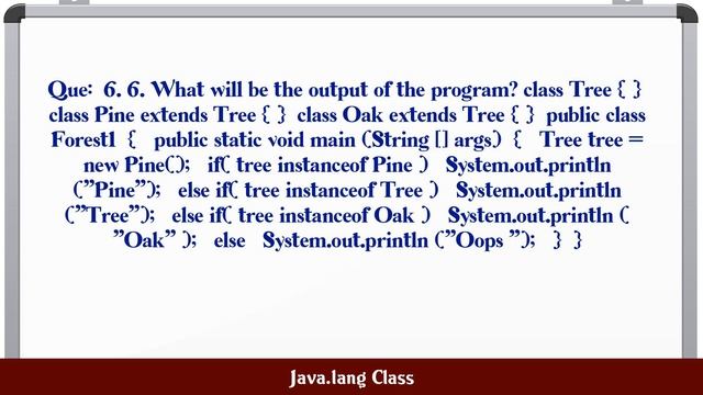 Java.lang Class MCQ Questions смотреть онлайн