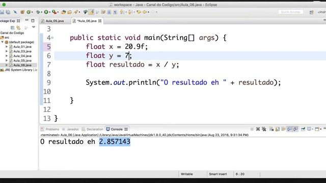 Aula 06: Como usar float e double de maneira FÁCIL - Curso Aprender Java - Canal do Código смотреть онлайн