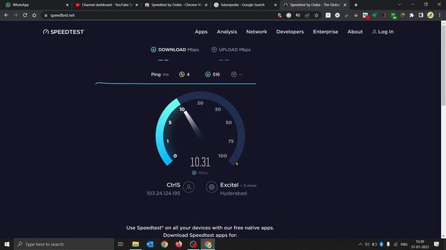 Speedtest By OOKLA. Best Speed Test. Upload And Download Speed Is Shown Here. -Chrome Website.