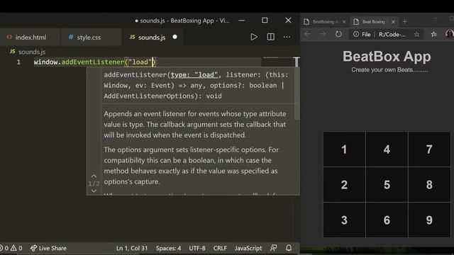 How to Build a Beatbox Music App using JavaScript | Learn to attach Audio files | Mini Project - 05 смотреть онлайн