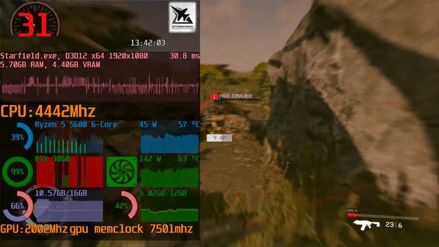 Starfield RTX 3060 R5 5600 16GB - 1080p ULTRA Planet