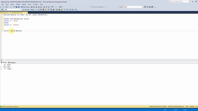 SQL Server 2017 Tutorial 28 - Table Variables смотреть онлайн