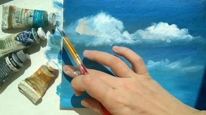 РИСУЕМ НЕБО , ОБЛАКА МАСЛЯНЫМИ КРАСКАМИ . МАСЛЯНАЯ ЖИВОПИСЬ ДЛЯ НАЧИНАЮЩИХ.