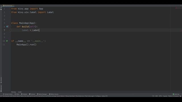 Урок по Kivy Python №1 | Установка Kivy и добавление виджета Label