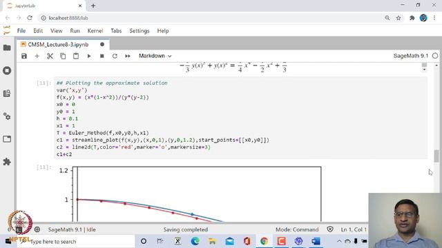 Euler's Method to solve 1st order ODE with SageMath смотреть онлайн
