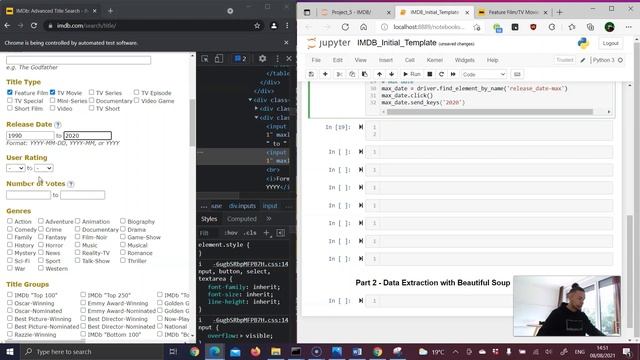 Browser Automation & Web Scraping [Selenium + Beautiful Soup] Part 1/2 смотреть онлайн