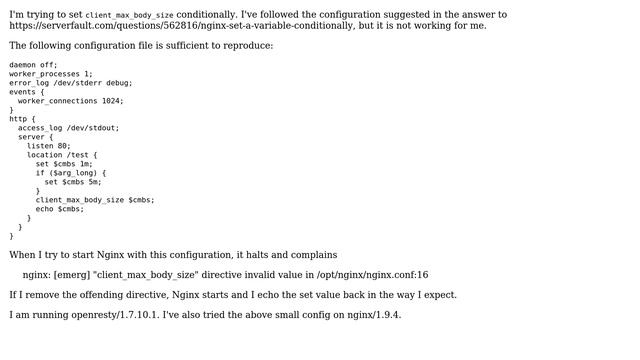 Conditionally set client_max_body_size (2 Solutions!!) смотреть онлайн