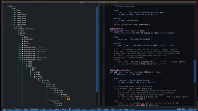 Python AST Viewer for the terminal (textual-astview v0.2.0) смотреть онлайн
