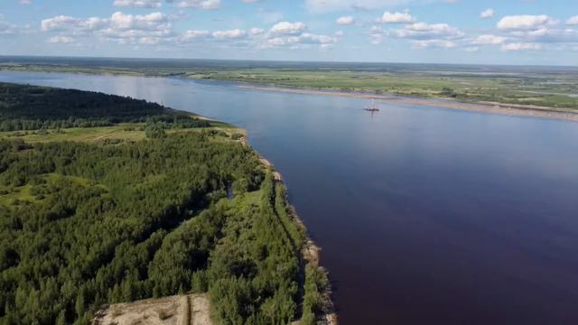 Нефтеюганск, Обь, протока Солка. Съемка с высоты смотреть онлайн