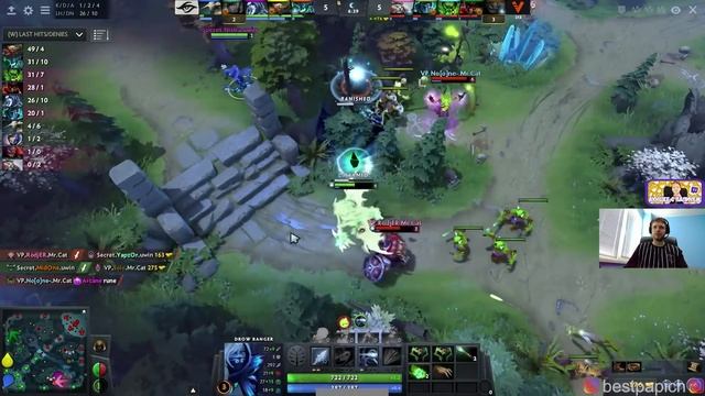 ОФИГЕЛ ОТ ЛУНЫ САППОРТА! Папич Комментирует VP vs Secret (2 игра) смотреть онлайн