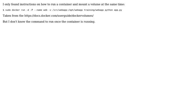 Is it possible to mount a host directory as a volume on a running docker container? смотреть онлайн