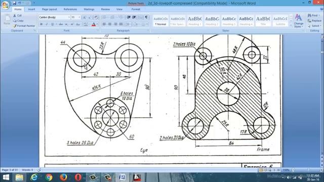 autocad 2D design practice examples(class-1) смотреть онлайн