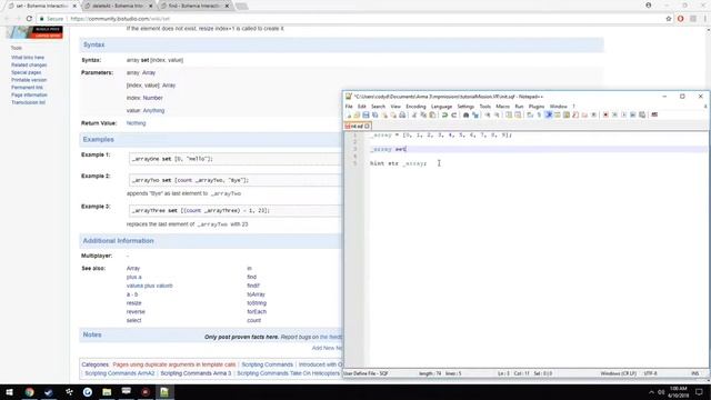 Arma 3 Scripting tutorial Part 23 *altering arrays with set, deleteAt, find, count, resize* смотреть онлайн