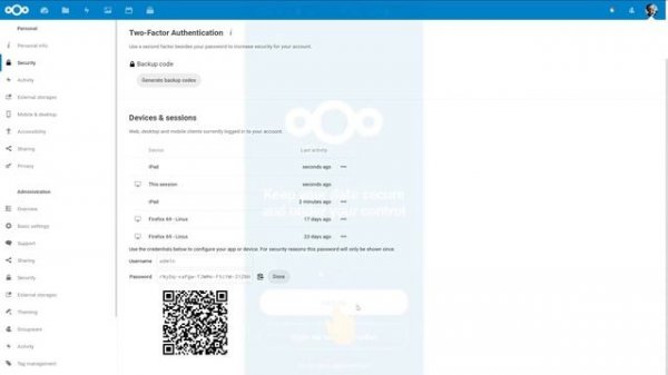 How to add a Nextcloud client account with a QR code