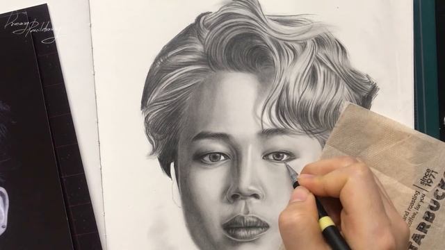 5th BTS JIMIN Fanart Drawing / 방탄소년단 지민(박지민) 팬아트 그리기 / Dreaming_pencildrawing