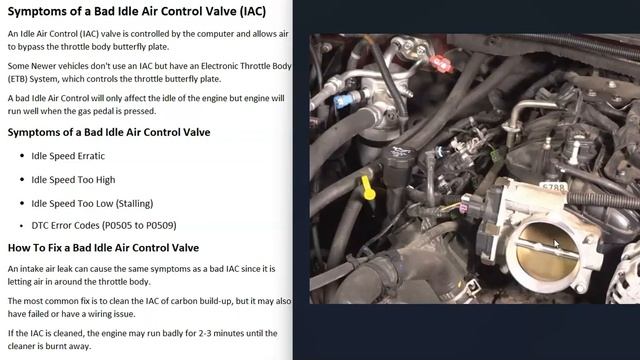 Symptoms Of A Bad Idle Air Control Valve (IAC)