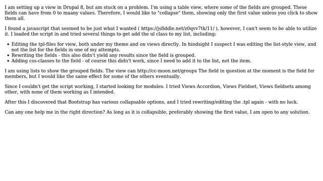 Drupal: Collapsable, grouped field in View (Bootstrap, D8) смотреть онлайн
