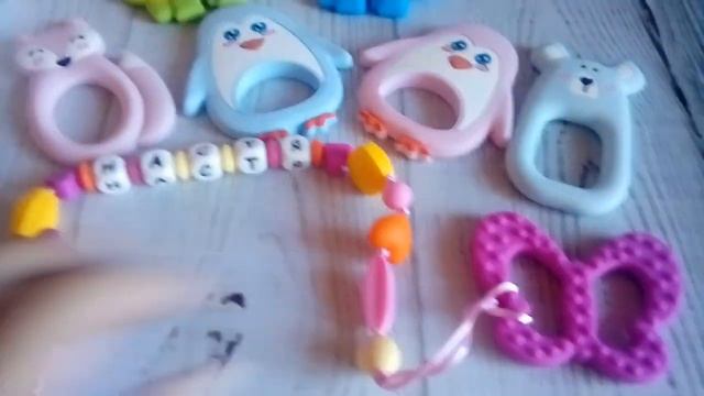Обзор новых силиконовых грызунков и именных прорезывателей. Упаковка прорезывателей.