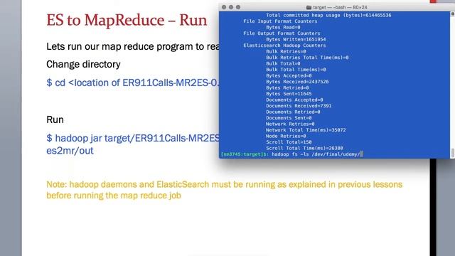 12.7 ElasticSearch Training - Run ElasticSearch to MapReduce Application to process data смотреть онлайн