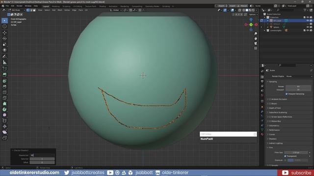 How to convert a grease pencil stroke to a mesh in Blender [3.2] | 3D Modeling смотреть онлайн