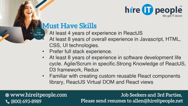 Reactive Programming Jobs | react JS Jobs | Raleigh, NC | Job ID: 35971 | смотреть онлайн