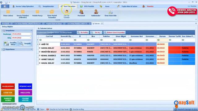 OnayServis v14.0 Teklif Formu, Toplu SMS, Tahsilat Takibi, Servis Takip Telefon Modülü Güncelleme смотреть онлайн