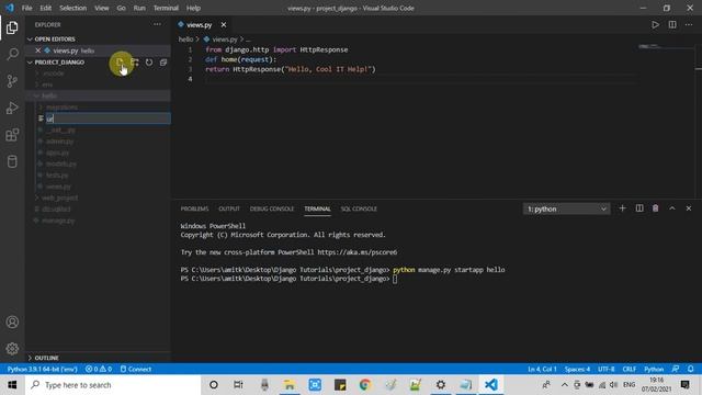 Creating and running Django app | Tutorial Part #3 смотреть онлайн