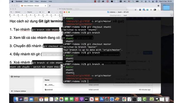 Tất tần tật về GIT #2: Tạo nhánh, xem nhánh, chuyển nhánh, đẩy nhánh tới git, xoá nhánh смотреть онлайн