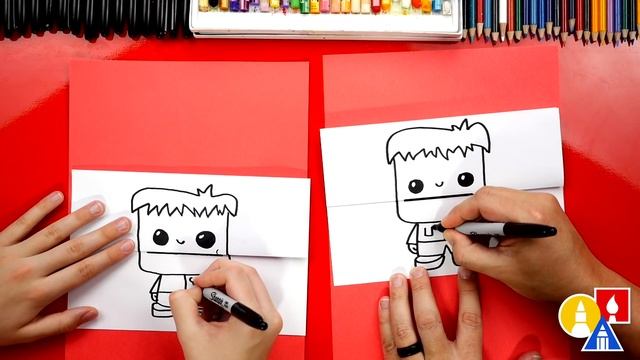 How To Draw Frankenstein Folding Surprise Puppet смотреть онлайн