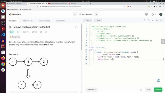 Remove Duplicates From Sorted List (Leetcode 83) in Telugu смотреть онлайн