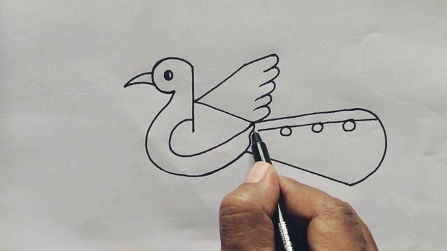 How to draw peacock from letter K | Easy peacock drawing for beginners смотреть онлайн