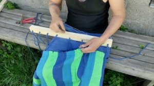 Подвесной гамак для дачи своими руками. Переделка дешёвого гамака за 10мин.