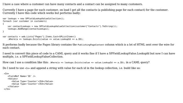 Sharepoint: CAML query many-to-many relationship смотреть онлайн