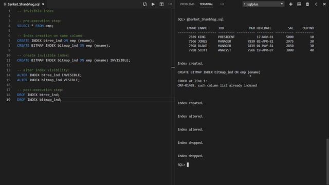 Index (Oracle SQL) смотреть онлайн