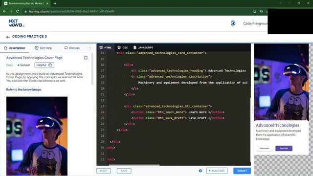 Advanced Technologies Cover Page | Bootstrap | Coding Practice 5 | NxtWave | ccbp 4.o смотреть онлайн