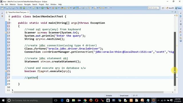 How to execute both select and non select SQL Queries in java (using oracle database) смотреть онлайн