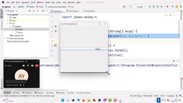 Görsel Programlama - Java ve C# - IntelliJ Swing UI - 01 смотреть онлайн